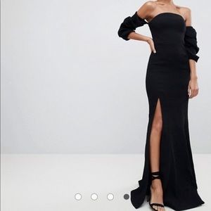 C/MEO Off The Shoulder Black Gown